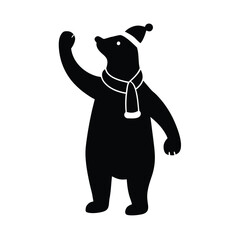 Silhouette of a Christmas bear 