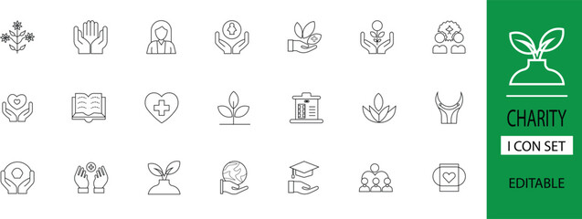 A charity line icon vector illustration .