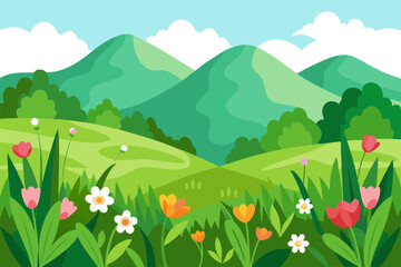 Fototapeta premium Delicate Wildflower Bloom Hand Drawn Vector Art