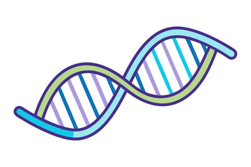 Chromosome or DNA Strand Icon in Line Vector Style