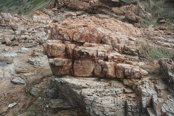 Quartzite metamorphic rock in the nature.
