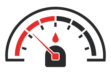 Minimalist Fuel Gauge Dashboard Vector Illustration