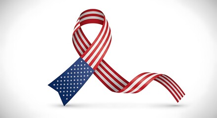 Fototapeta premium American Flag Ribbon Symbol of Patriotism and Support for Veterans