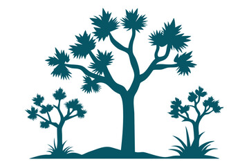 Minimal Joshua Tree Silhouette Vector Landscape