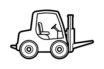 Fototapeta premium Forklift Truck Line Drawing for Industrial Design Projects