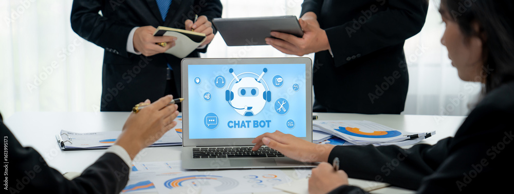Poster chatbot software application for brisk online business that automatically reply to customer question