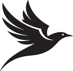 Flying dove of peace silhouette illustration