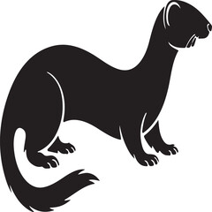 Black animal silhouette vector illustration featuring a dog outline