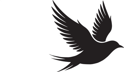Flying eagle vector silhouette illustration with spread wings, a symbol of freedom
