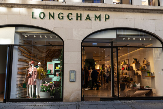 Longchamp luxury clothing store in Munich, Germany