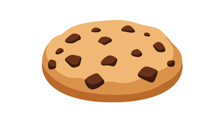 Cartoon Chocolate Chip Cookie Illustration on a White Background for Stock Images