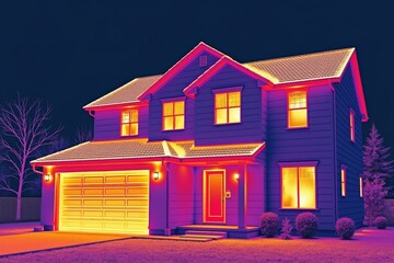 Analyzing Home Insulation with Heat Thermography: A Colorful View of Temperature Variations in a House