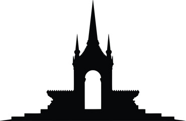 Temple Silhouette Vector Illustration Asian Architecture Structure Design Element