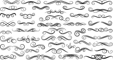 Obraz premium Swirl Design Flourish Elements Collection, vector EPS