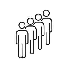 People Queue Icon Demonstrating Individuals in Line Person Silhouette Representing Waiting and Process a Symbol of Community and Customers
