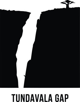 Tundavala Gap Silhouette Vector Illustration Angola Africa Landscape Nature Scenery