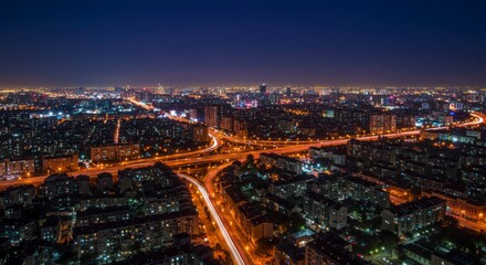 Obraz premium City intersection at night