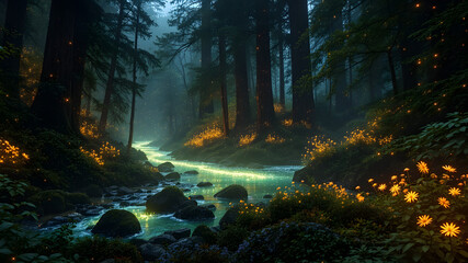 Naklejka premium forest fire in the forest