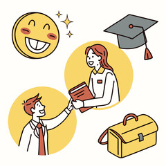 Happy Graduation and Business Success Concept.