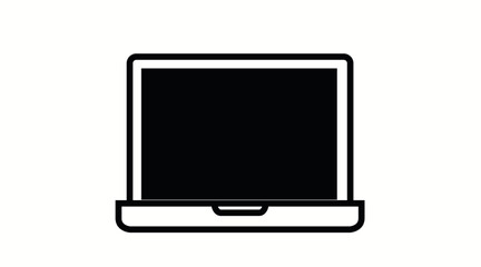 Laptop Vector Icon. Vector black and white editable linear illustration of a laptop.