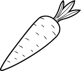 Obraz premium Carrot silhouette drawing, vegetable line art, root crop vector, minimal food illustration, organic produce icon