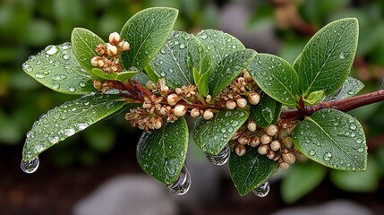 Lush greenery, water beads, natural splendor high resolution picture