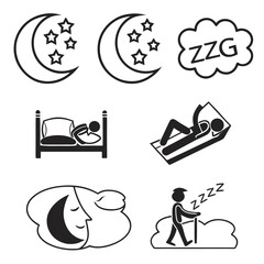 Sleep and Rest Icons Collection.