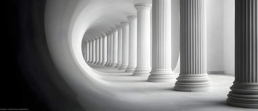 A grand colonnaded hall, bathed in light