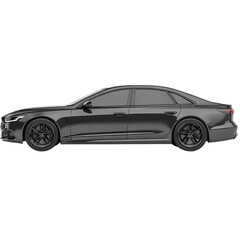 Fototapeta premium Sleek Black Luxury Sedan, Side Profile, Modern Design, Elegant and Sophisticated, Premium Vehicle Stock Photo.