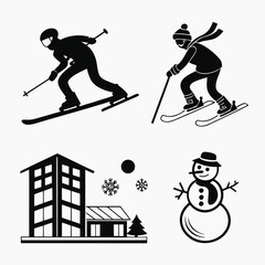 Winter Sports and Snowman Icons.