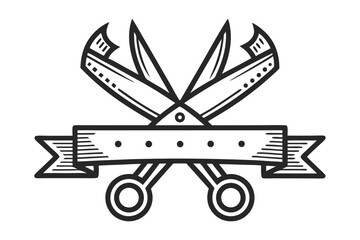 Minimalist Line Art Icon Silhouette on white background