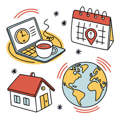 Work From Home Global Connection Concept.