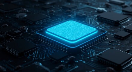 High-tech processor on circuit board