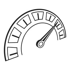 Simple Speedometer Icon Silhouette on white background
