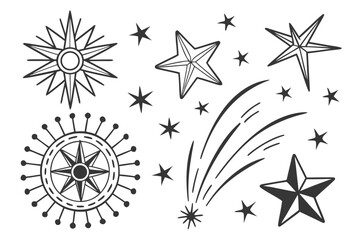 Abstract Graphic Elements Silhouette on white background