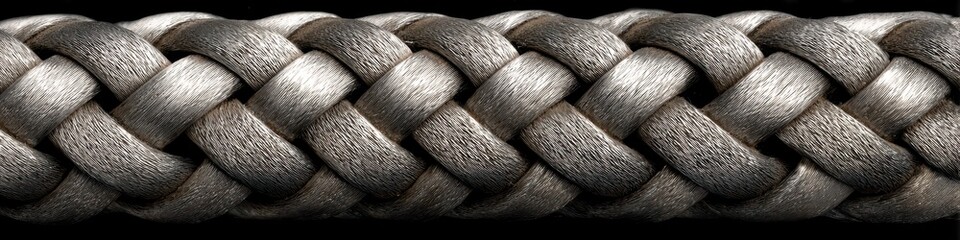Obraz premium Silver Braided Connection: Textured Stainless Steel Tube for Hydraulic and Industrial Applications