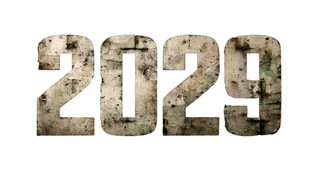 Grunge Industrial Number 2029 with Weathered Texture and Concrete Surface in a Dark Cinematic Style