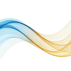 Obraz premium abstract blue gold light wave png flowing light ribbons png luminous wave design png elegant abstract background png transparent background image