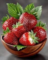 Organic strawberries, natural, wholesome high resolution picture