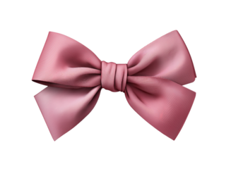 3D pink satin bow isolated on a transparent background in PNG format.