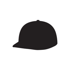 Fototapeta premium Black silhouette of jockey cap icon on white background for equestrian sport