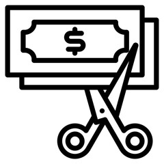 Tax Deducted line icon
