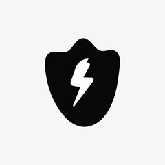 Stylized Shield with Lightning Bolt