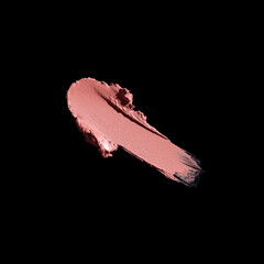pink lipstick smear, cosmetics beauty product texture, lipstick swatch on the black background