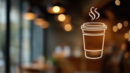 Stylish Coffee Cup Graphic with Blurred Background