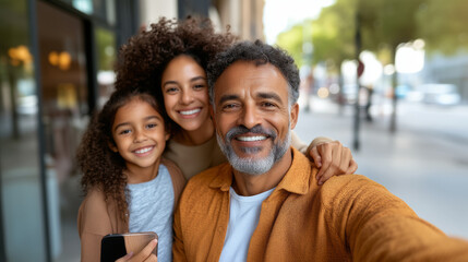 Fototapeta premium Happy Multigenerational Family Selfie Outdoors