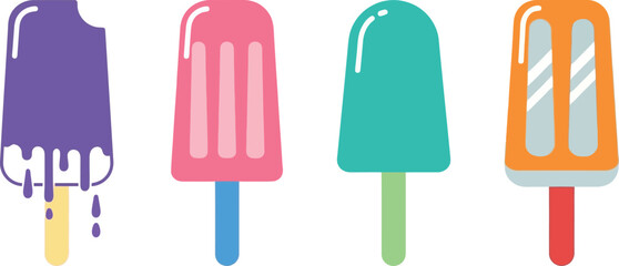 Colorful popsicle vector illustration summer frozen treat ice cream graphic
