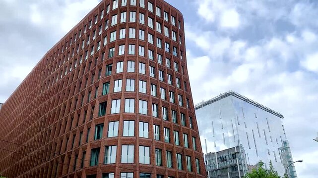 Buildings of modern architecture High-Tech Glass Walls Modern Business