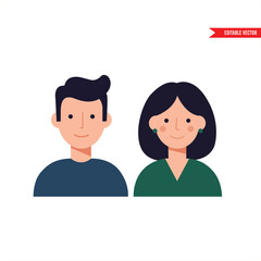 Couple Illustration: Simple, Flat Design Icons for Websites & Apps Flat vector illustration