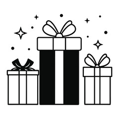 A colorful vector illustration set of gift boxes with bows and ribbons, perfect for Christmas, birthday, and holiday celebrations